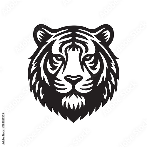 head of tiger silhouette vector illustration