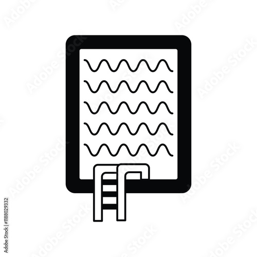 swimming pool glyph outline icon with white background vector stock illustration