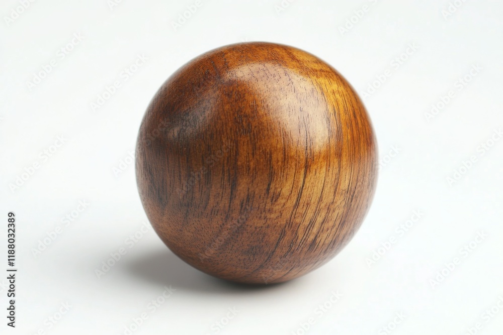 Polished wooden sphere with natural grain texture Polished wooden sphere with natural grain texture