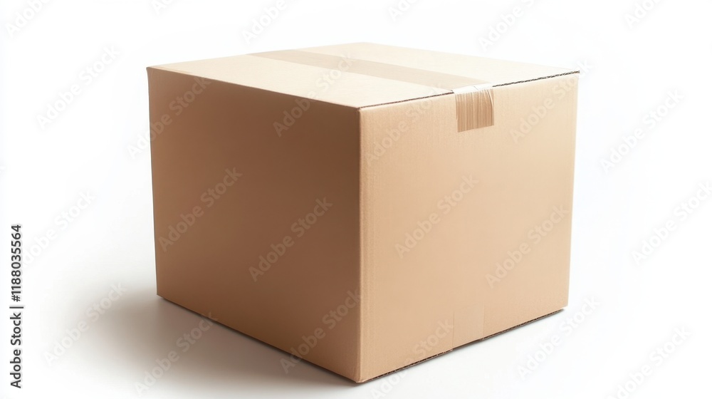 A close-up shot of a cardboard box with clean edges and a slight natural fold, placed on a white background, ideal for product packaging visuals. A close-up shot of a cardboard box with clean edges and a slight natural fold, placed on a white background, ideal for product packaging visuals.