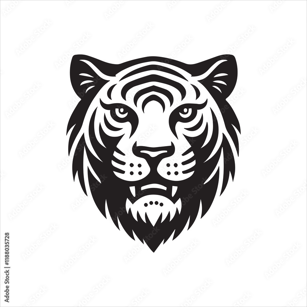 head of tiger silhouette vector illustration head of tiger silhouette vector illustration