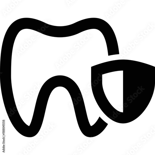 Simple vector icon teeth protection