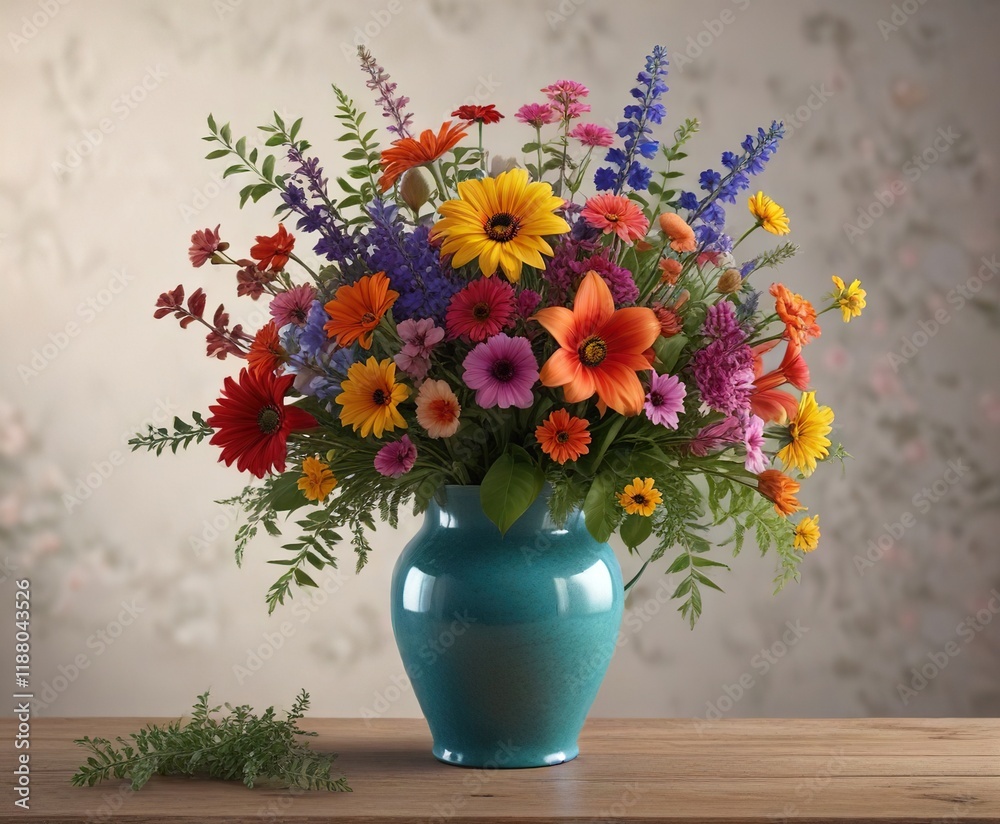 custom made wallpaper toronto digitalA vase filled with a variety of colorful flowers and greenery , vase filler, greenery arrangements