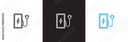 Charging station icon . isolated on white and black background. vector illustration. EPS 10