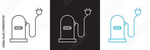 Charging station icon . isolated on white and black background. vector illustration. EPS 10