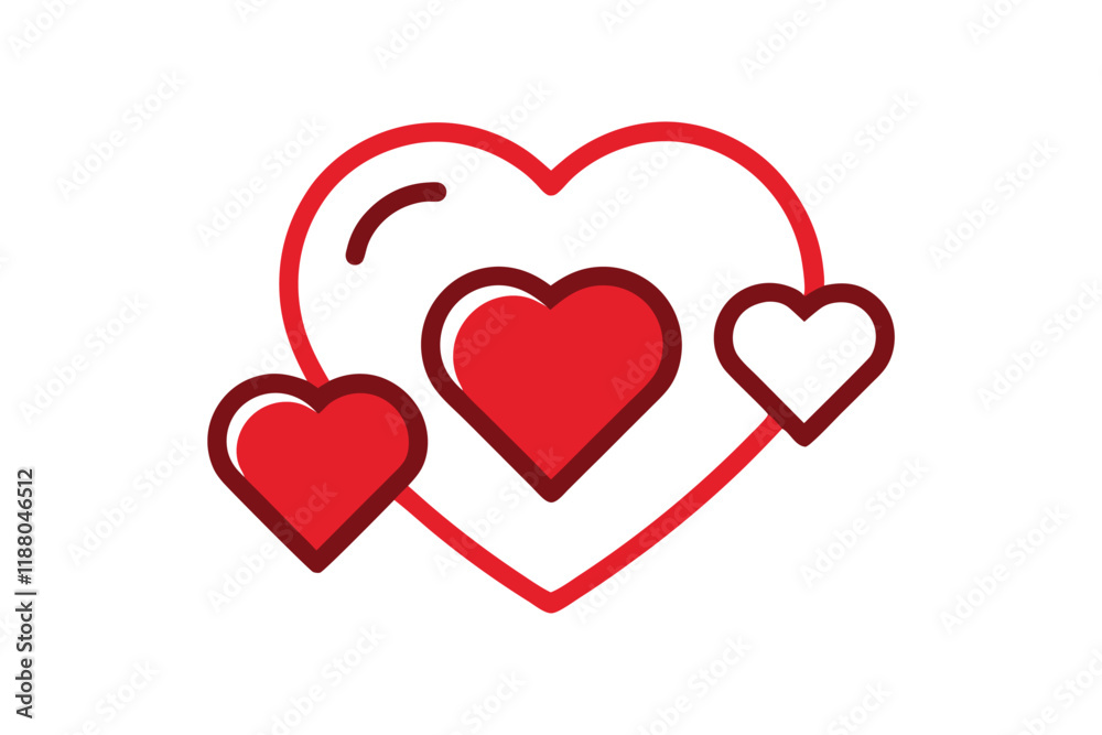 Minimalist love heart icon design Minimalist love heart icon design