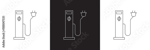 Charging station icon . isolated on white and black background. vector illustration. EPS 10