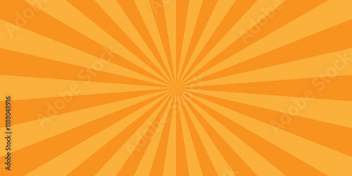 	
Vector orange sun rays sunburst texture background. Modern seamless retro vintage burst sunrise sunbeam element spiral striped illustration sunray template wallpaper design.