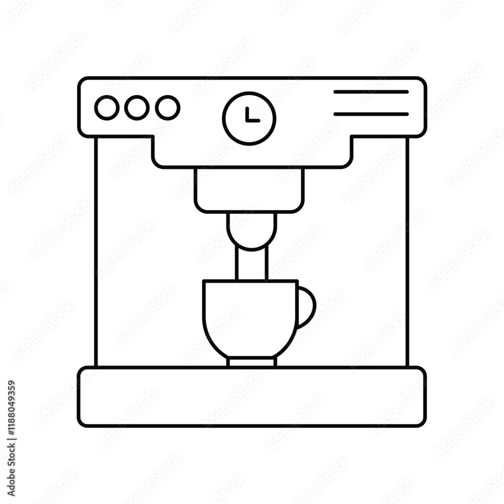 coffee machine lineal icon with white background vector stock illustration coffee machine lineal icon with white background vector stock illustration