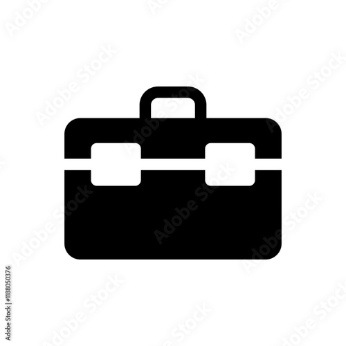 Suitcase with a handle and wheels, symbolizing travel, packing, and portability.
