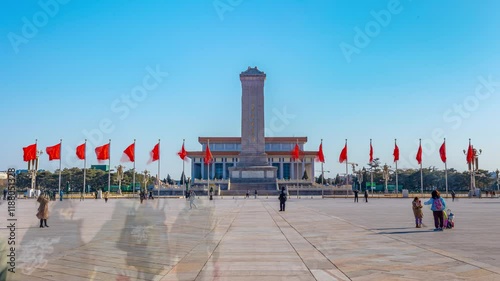Exploring the Monument to the People's Heroes in Tiananmen Square, Beijing during a clear day