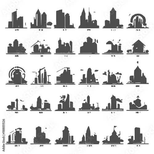 Set  icon Logo real estate design idea vector