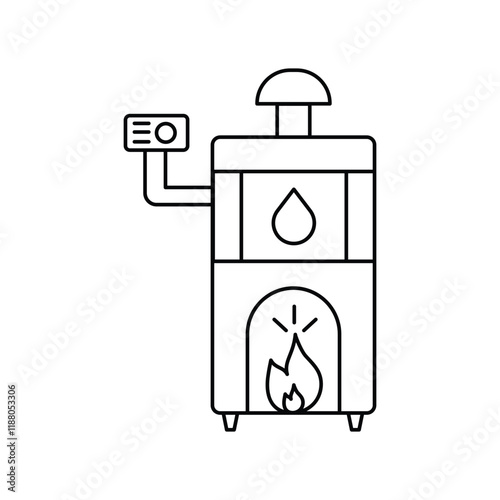 water heater lineal icon with white background vector stock illustration