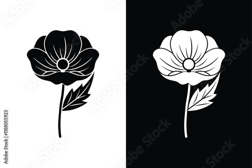 Poppy Flower Silhouette. A Symbol of Remembrance and Beauty