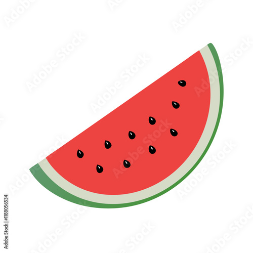 slice of watermelon isolated icon on white bg