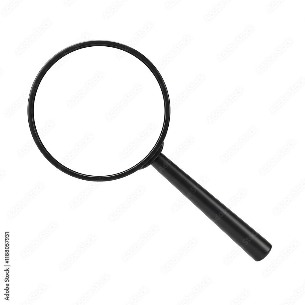 Black Handle Magnifying Glass On Transparent Background High Contrast Vector Style Black Handle Magnifying Glass On Transparent Background High Contrast Vector Style