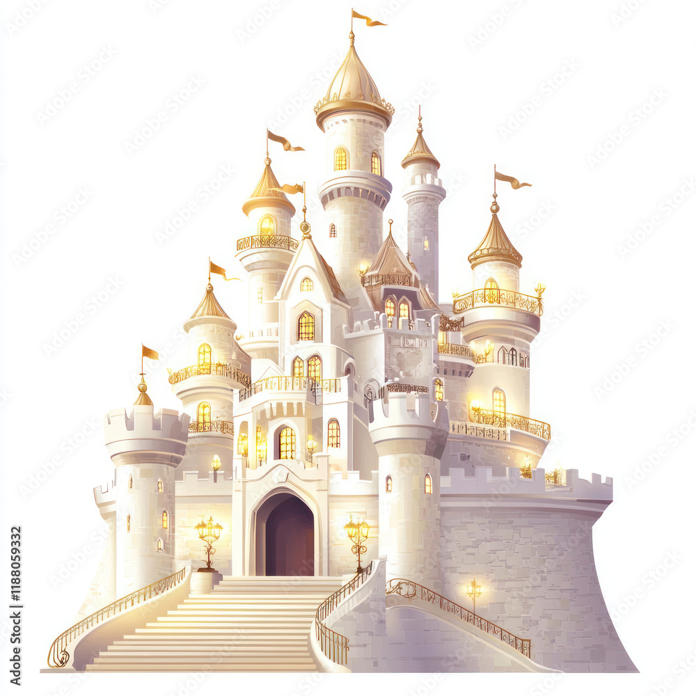 Whimsical Fairy Tale Castle at Night Whimsical Fairy Tale Castle at Night