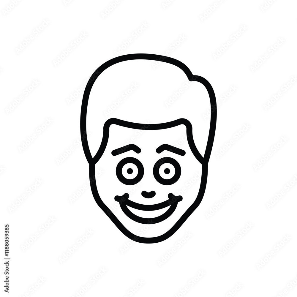 Black line icon for happy Black line icon for happy