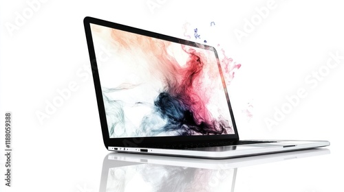 Vibrant Abstract Art on a Sleek Modern Laptop