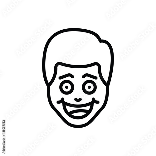 Black line icon for joyful