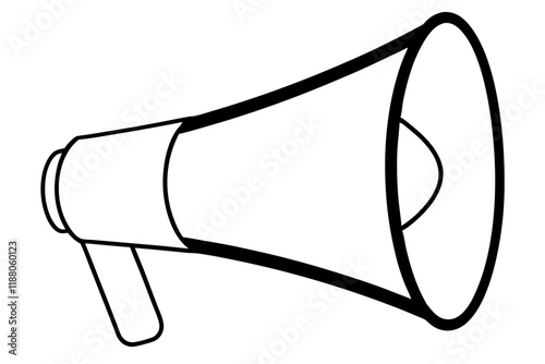 Simple megaphone isolated vector silhouette illustration on white background