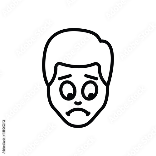 Black line icon for upset