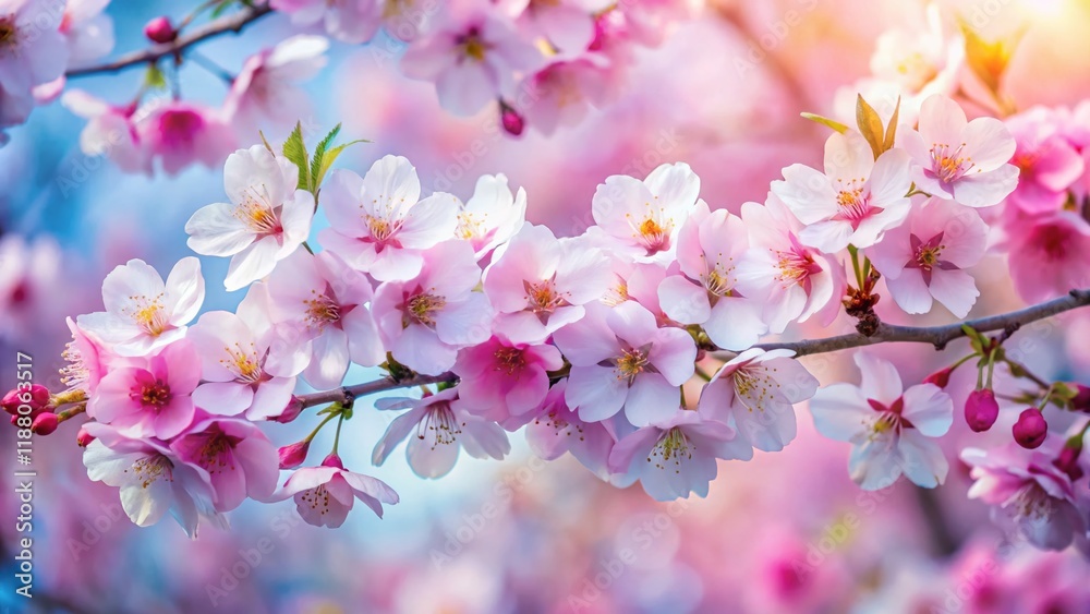 Watercolor Cherry Blossom Pattern: Delicate Pink and White Floral Design for Spring Backgrounds Watercolor Cherry Blossom Pattern: Delicate Pink and White Floral Design for Spring Backgrounds
