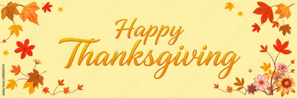 Obraz premium Thanksgiving images, autumn frames with leaves and fruits, Warm Autumn Colors for Thanksgiving Celebration