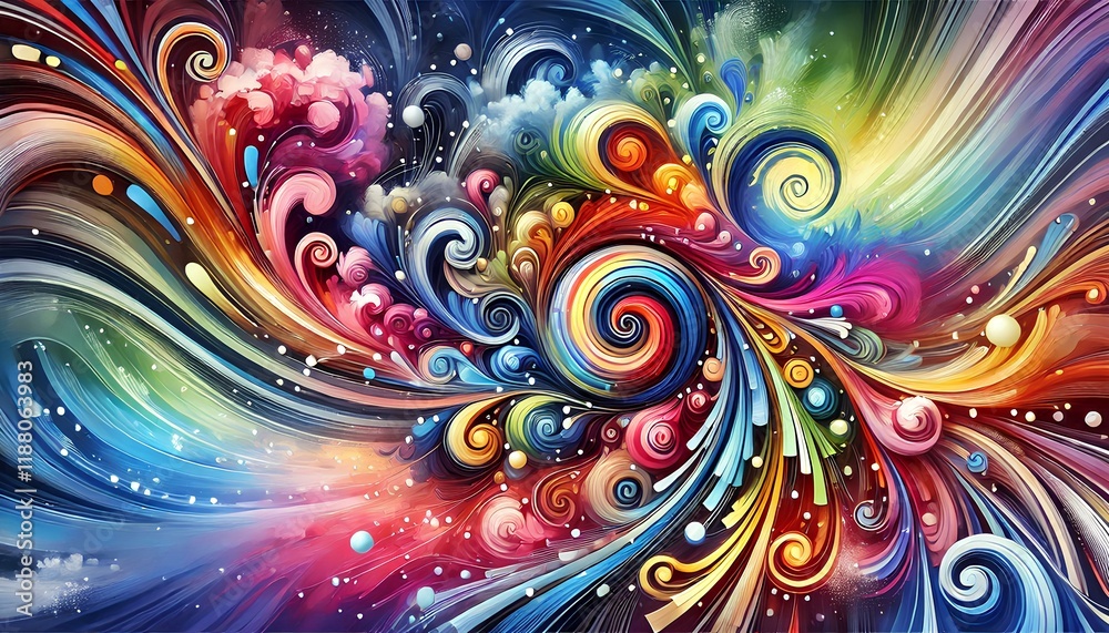 Whimsical Colorful Swirls Abstract Whimsical Colorful Swirls Abstract