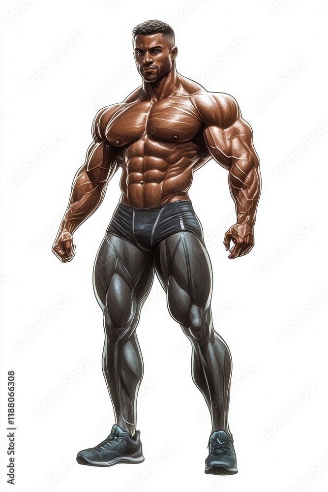 Powerful Physique: A Muscular Man's Portrait Powerful Physique: A Muscular Man's Portrait