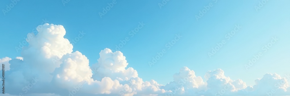 Pale blue sky, wispy white clouds drift gently , summer, horizon Pale blue sky, wispy white clouds drift gently , summer, horizon