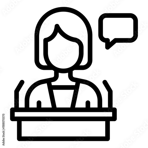 public speaking Line Icon