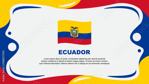 Ecuador Flag Abstract Background Flat Design Template. Ecuador Independence Day Banner Wallpaper Vector Illustration. Ecuador Flag