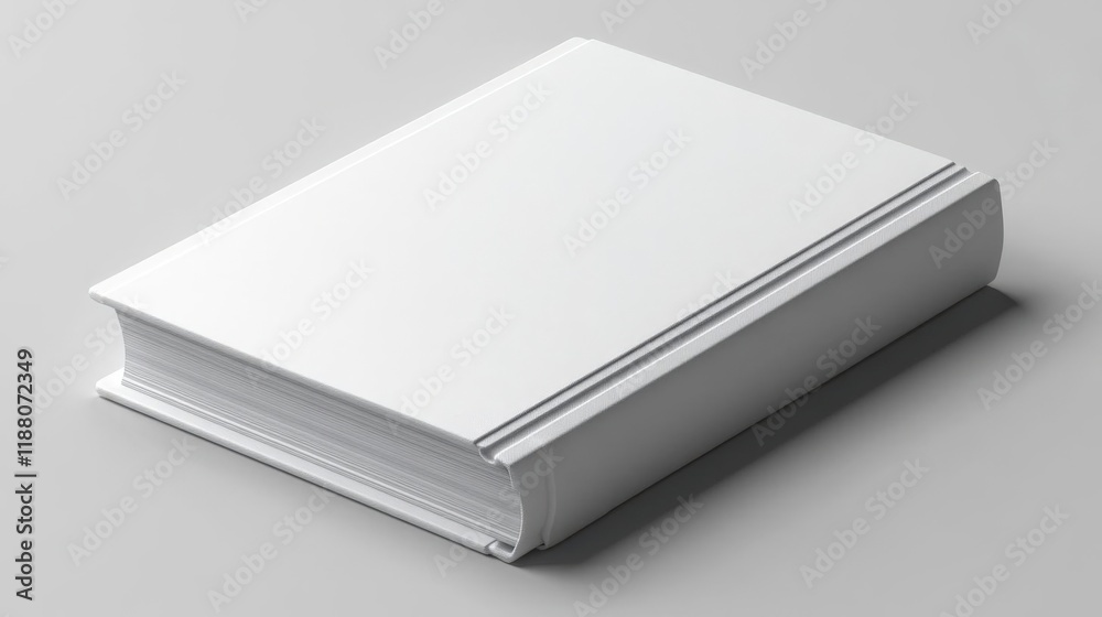 Clean and simple white book mockup with blank cover, perfect for showcasing your design or branding. 3D rendered image with realistic texture and det Clean and simple white book mockup with blank cover, perfect for showcasing your design or branding. 3D rendered image with realistic texture and det