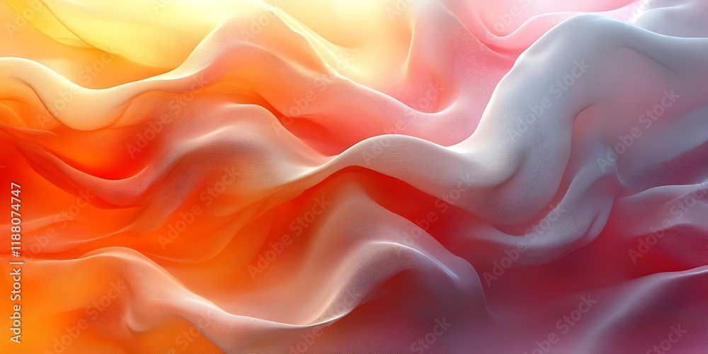 Obraz premium Abstract colorful fabric waves, flowing texture background, design element