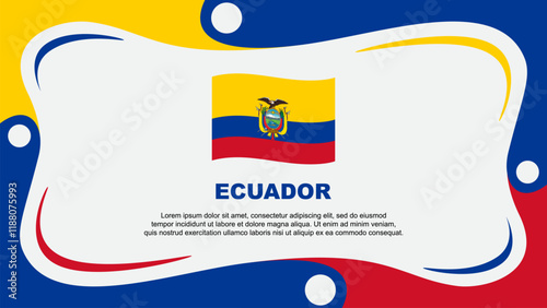 Ecuador Flag Abstract Background Flat Design Template. Ecuador Independence Day Banner Wallpaper Vector Illustration. Ecuador Independence Day