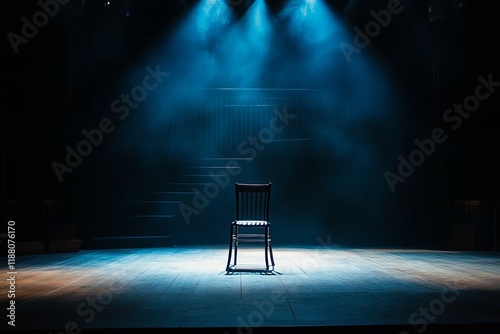 Empty Stage Chair: A Moody, Dramatic Theater Scene photo