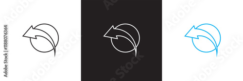 Send back vector icon.  isolated on white and black background. vector illustration. EPS 10