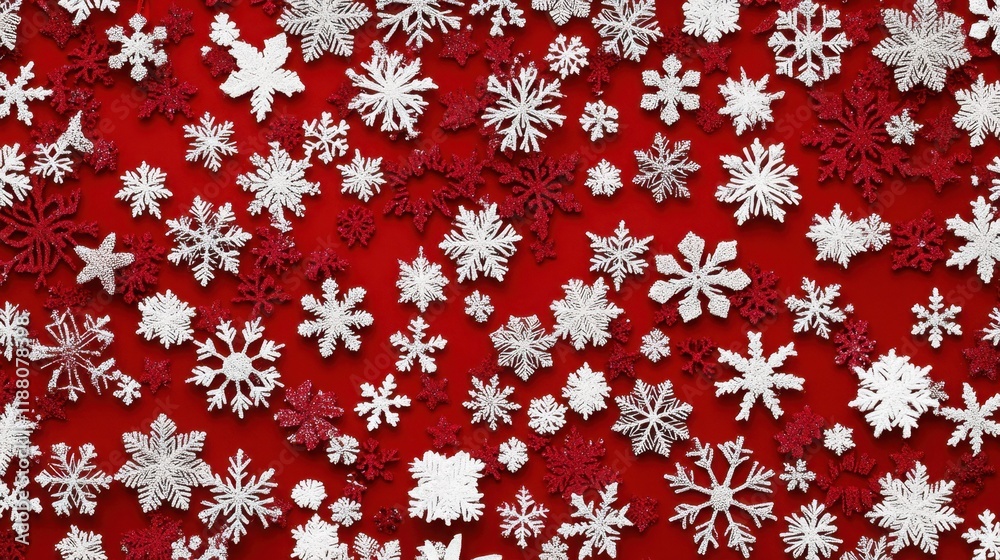 A festive red background filled with snowflakes, ideal for adding Christmas messages, promotions, or holiday-themed creative projects. A festive red background filled with snowflakes, ideal for adding Christmas messages, promotions, or holiday-themed creative projects.