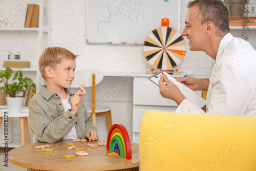 Little boy with speech ther...