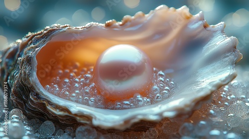 Pearl, Oyster, Shell, and Bubbles