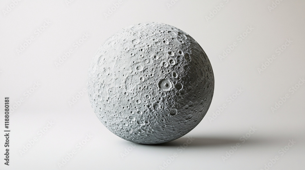3d render of a realistic grey moon isolated on a white background 3d render of a realistic grey moon isolated on a white background