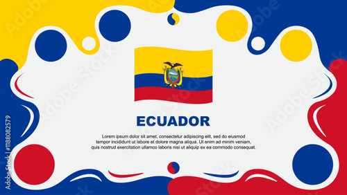 Ecuador Flag Abstract Background Flat Design Template. Ecuador Independence Day Banner Wallpaper Vector Illustration. Ecuador