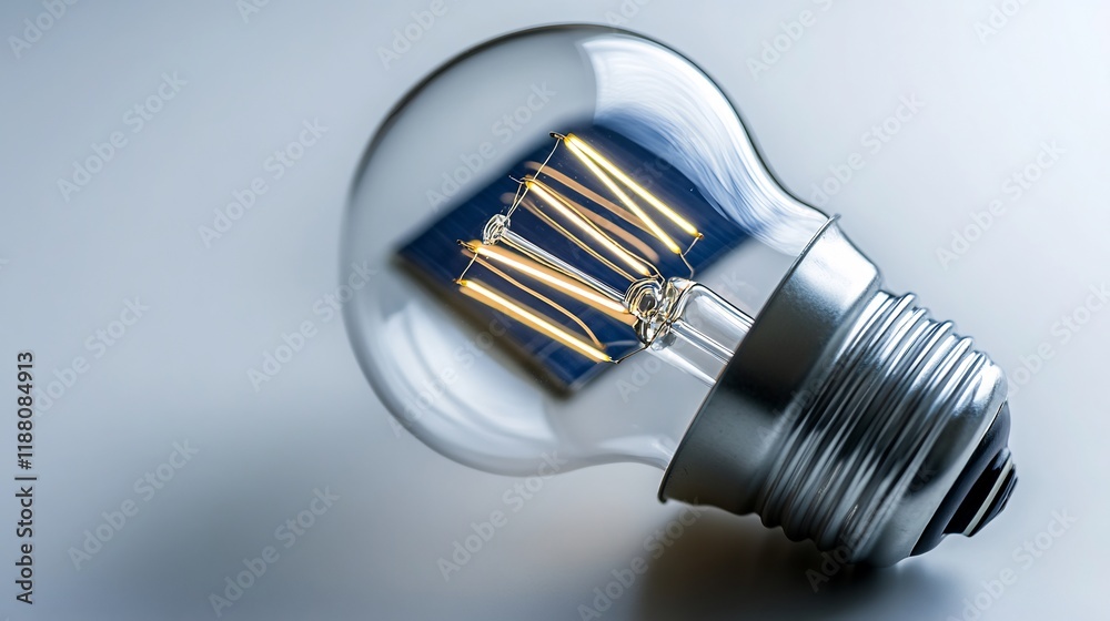 Close-up of a Modern LED Light Bulb with Visible Filaments Close-up of a Modern LED Light Bulb with Visible Filaments