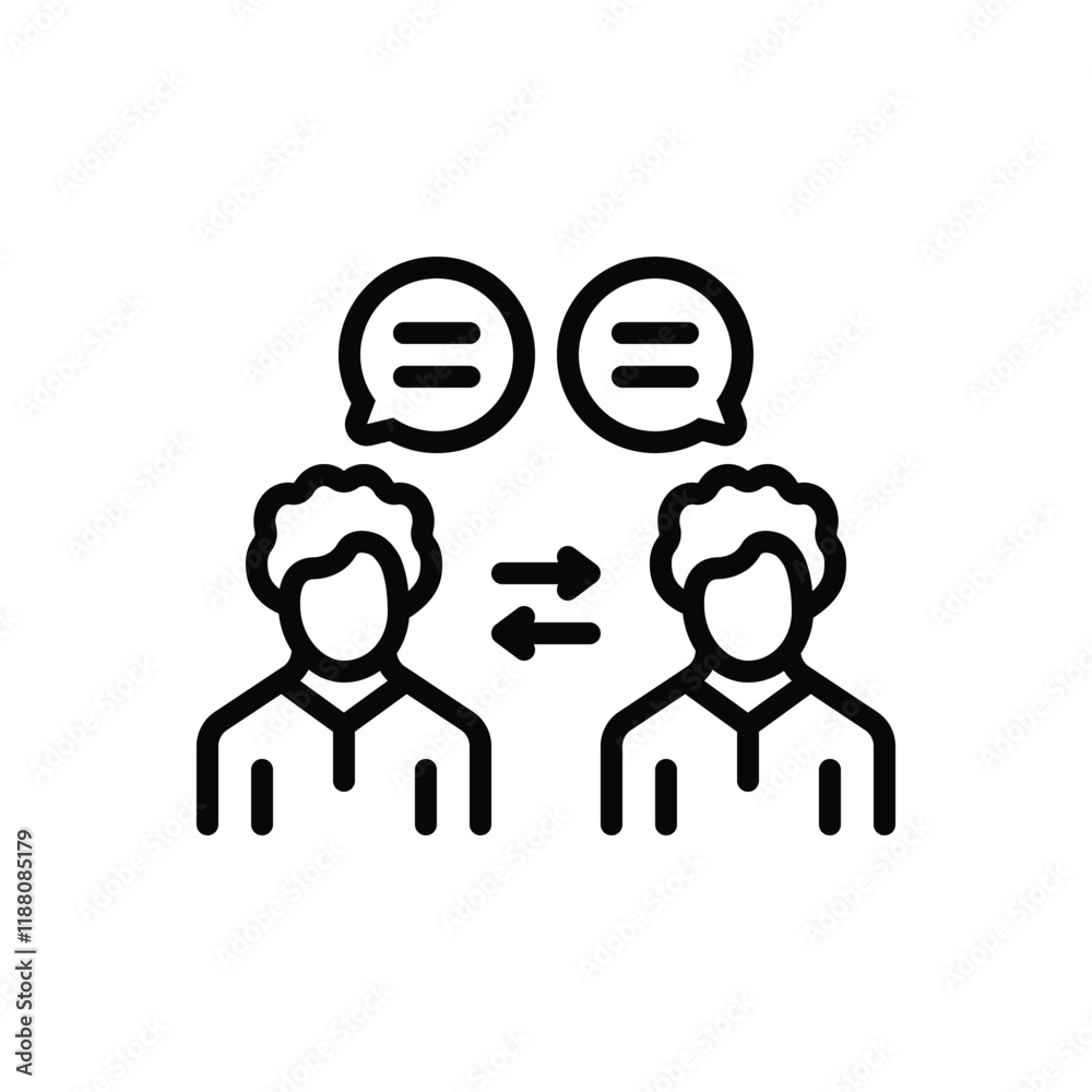 Black line icon for response