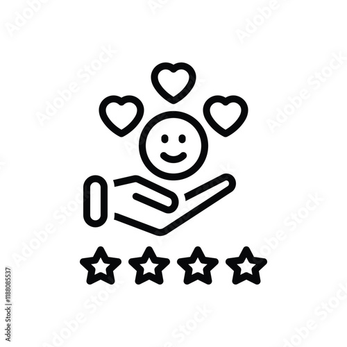 Black line icon for satisfaction