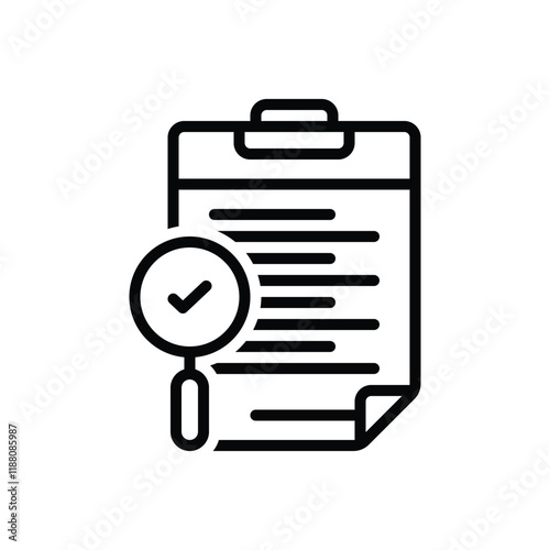 Black line icon for audit