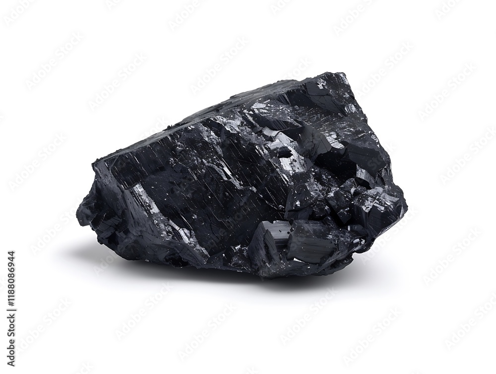 Black, single piece of coal isolated on a white background, captured in ultra-HD clarity, front view. Black, single piece of coal isolated on a white background, captured in ultra-HD clarity, front view.