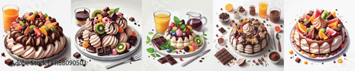 vector set of australian dish pavlova