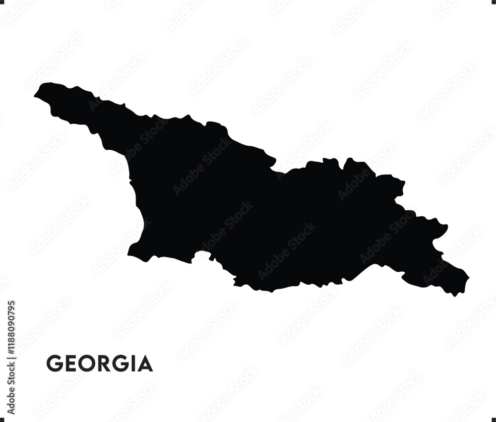 Obraz premium Georgia icon vector design, Georgia Logo design, Georgia's unique charm and natural wonders, Use it in your marketing materials, travel guides, digital projects, Georgia map logo vector, Black vector